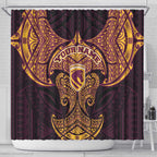 Personalized Brisbane Broncos Shower Curtain Polynesian Tribal Pattern Style