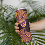Personalized Brisbane Broncos Skinny Tumbler Polynesian Tribal Pattern Style