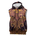 Personalized Brisbane Broncos Sleeveless Hoodie Polynesian Tribal Pattern Style