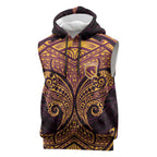 Personalized Brisbane Broncos Sleeveless Hoodie Polynesian Tribal Pattern Style