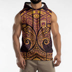 Personalized Brisbane Broncos Sleeveless Hoodie Polynesian Tribal Pattern Style