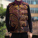 Personalized Brisbane Broncos Sleeveless Puffer Jacket Polynesian Tribal Pattern Style