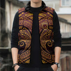 Personalized Brisbane Broncos Sleeveless Puffer Jacket Polynesian Tribal Pattern Style