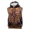 Personalized Brisbane Broncos Sleeveless Zip Hoodie Polynesian Tribal Pattern Style