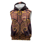 Personalized Brisbane Broncos Sleeveless Zip Hoodie Polynesian Tribal Pattern Style