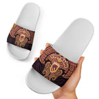 Personalized Brisbane Broncos Slide Sandals Polynesian Tribal Pattern Style
