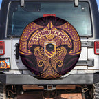 Personalized Brisbane Broncos Spare Tire Cover Polynesian Tribal Pattern Style