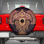 Personalized Brisbane Broncos Spare Tire Cover Polynesian Tribal Pattern Style