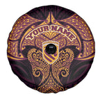 Personalized Brisbane Broncos Spare Tire Cover Polynesian Tribal Pattern Style