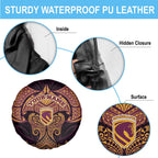 Personalized Brisbane Broncos Spare Tire Cover Polynesian Tribal Pattern Style