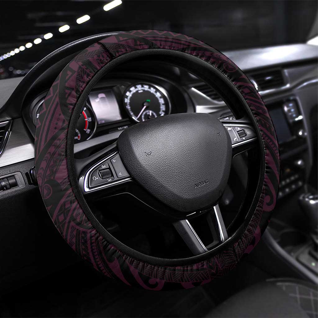 Brisbane Broncos Steering Wheel Cover Polynesian Tribal Pattern Style