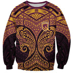Personalized Brisbane Broncos Sweatshirt Polynesian Tribal Pattern Style