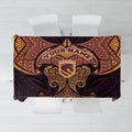 Personalized Brisbane Broncos Tablecloth Polynesian Tribal Pattern Style