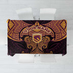 Personalized Brisbane Broncos Tablecloth Polynesian Tribal Pattern Style