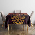 Personalized Brisbane Broncos Tablecloth Polynesian Tribal Pattern Style
