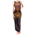 Personalized Brisbane Broncos Tank Maxi Dress Polynesian Tribal Pattern Style