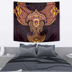 Personalized Brisbane Broncos Tapestry Polynesian Tribal Pattern Style