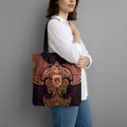Personalized Brisbane Broncos Tote Bag Polynesian Tribal Pattern Style