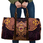 Personalized Brisbane Broncos Travel Bag Polynesian Tribal Pattern Style