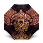 Personalized Brisbane Broncos Umbrella Polynesian Tribal Pattern Style