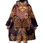 Personalized Brisbane Broncos Wearable Blanket Hoodie Polynesian Tribal Pattern Style