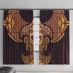 Personalized Brisbane Broncos Window Curtain Polynesian Tribal Pattern Style