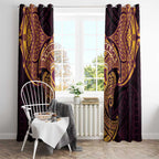 Personalized Brisbane Broncos Window Curtain Polynesian Tribal Pattern Style