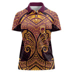 Personalized Brisbane Broncos Women Polo Shirt Polynesian Tribal Pattern Style