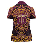 Personalized Brisbane Broncos Women Polo Shirt Polynesian Tribal Pattern Style