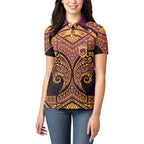 Personalized Brisbane Broncos Women Polo Shirt Polynesian Tribal Pattern Style