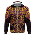 Personalized Brisbane Broncos Zip Hoodie Polynesian Tribal Pattern Style