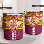 Personalized Brisbane Lions Laundry Basket Polynesian Tribal Pattern Heritage Football