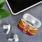 Personalized Brisbane Lions AirPods Case Polynesian Tribal Pattern Heritage Football