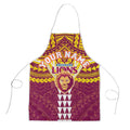 Personalized Brisbane Lions Apron Polynesian Tribal Pattern Heritage Football