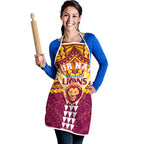 Personalized Brisbane Lions Apron Polynesian Tribal Pattern Heritage Football