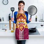 Personalized Brisbane Lions Apron Polynesian Tribal Pattern Heritage Football