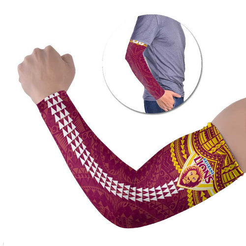 Personalized Brisbane Lions Arm Sleeves Polynesian Tribal Pattern Heritage Football