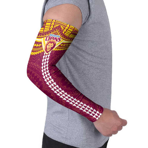 Personalized Brisbane Lions Arm Sleeves Polynesian Tribal Pattern Heritage Football