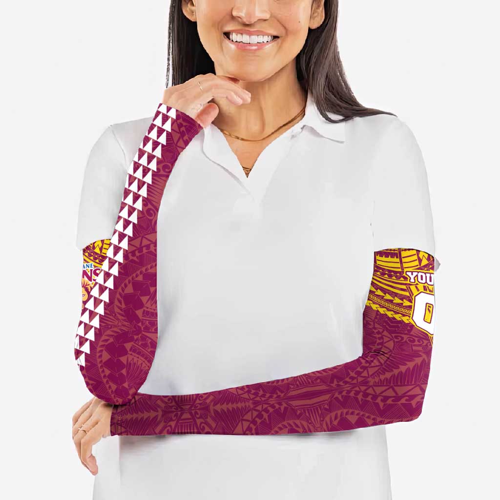 Personalized Brisbane Lions Arm Sleeves Polynesian Tribal Pattern Heritage Football