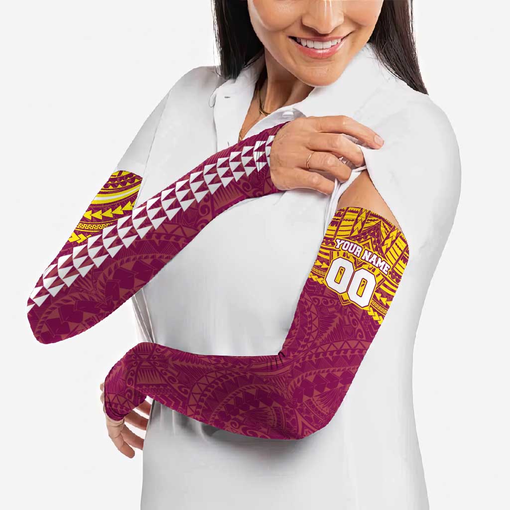 Personalized Brisbane Lions Arm Sleeves Polynesian Tribal Pattern Heritage Football