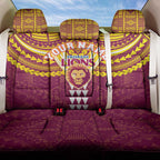 Personalized Brisbane Lions Back Car Seat Cover Polynesian Tribal Pattern Heritage Football