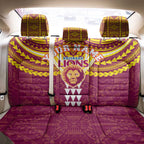 Personalized Brisbane Lions Back Car Seat Cover Polynesian Tribal Pattern Heritage Football