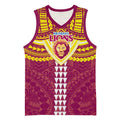 Personalized Brisbane Lions Basketball Jersey Polynesian Tribal Pattern Heritage Football