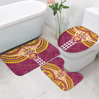 Personalized Brisbane Lions Bathroom Set Polynesian Tribal Pattern Heritage Football