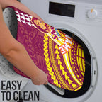Personalized Brisbane Lions Bathroom Set Polynesian Tribal Pattern Heritage Football