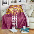 Personalized Brisbane Lions Blanket Polynesian Tribal Pattern Heritage Football