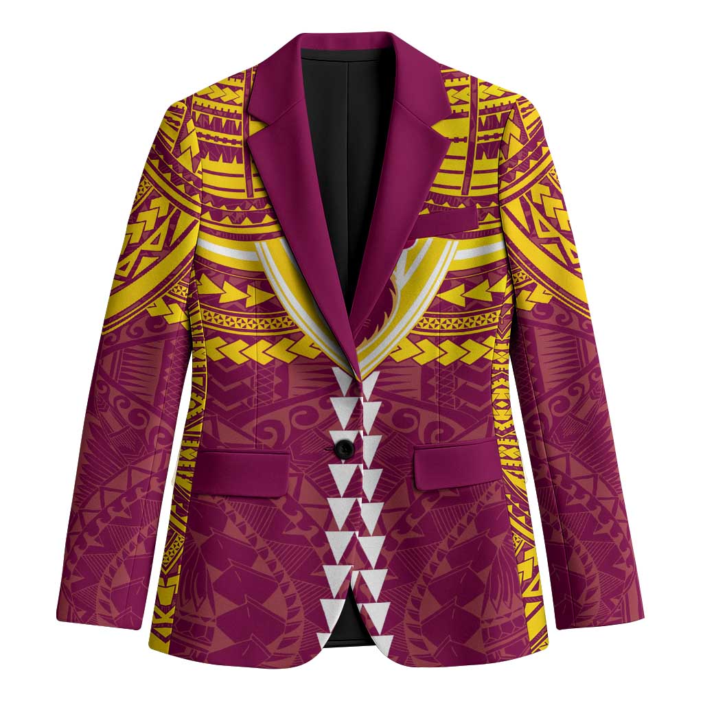 Personalized Brisbane Lions Blazer Polynesian Tribal Pattern Heritage Football