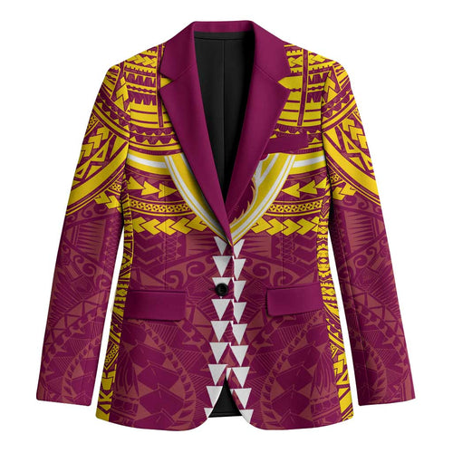 Personalized Brisbane Lions Blazer Polynesian Tribal Pattern Heritage Football