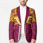 Personalized Brisbane Lions Blazer Polynesian Tribal Pattern Heritage Football