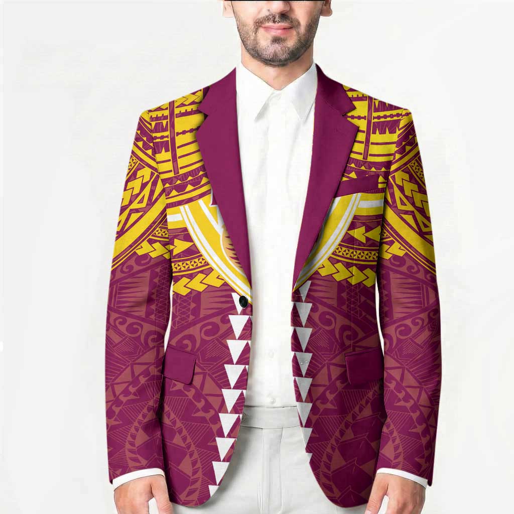 Personalized Brisbane Lions Blazer Polynesian Tribal Pattern Heritage Football